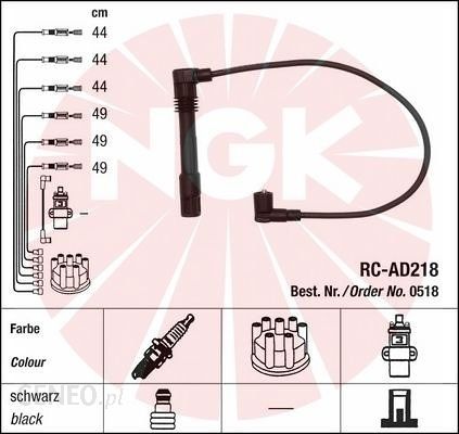 Zestaw przewodów zapłonowych - NGK - 0518 - RC-AD218